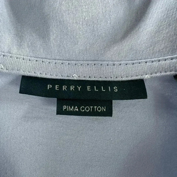 Perry Ellis Mens Short Sleeve Polo Shirt XXL Blue Arrow Print Pima Cotton New - Picture 2 of 11